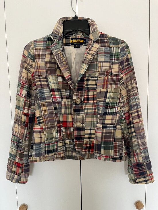 Rugby Ralph Lauren Jackets & Blazers - Ralph Lauren Rugby blazer patchwork vintage cotton lined size xs women